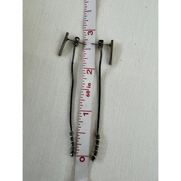 Fashion Jewelry Statement Dangle Earrings Set Of 2 Gray Silver - Picture 7 of 8